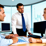 Risk Management in Action**

"A diverse team of financial analysts in a modern, brightly lit office collaborate on risk assessment reports, examining charts and data on large monitors, fully clothed in professional business attire, safe for work, appropriate content, perfect anatomy, natural proportions, professional, family-friendly, detailed and realistic rendering."

**