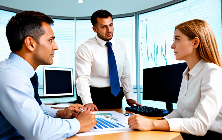 Risk Management in Action**

"A diverse team of financial analysts in a modern, brightly lit office collaborate on risk assessment reports, examining charts and data on large monitors, fully clothed in professional business attire, safe for work, appropriate content, perfect anatomy, natural proportions, professional, family-friendly, detailed and realistic rendering."

**