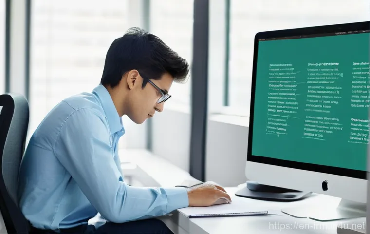 FRM 공부를 위한 추천 온라인 강의 - **Prompt:** "A young adult, perhaps in their late twenties or early thirties, sits at a clean, moder...