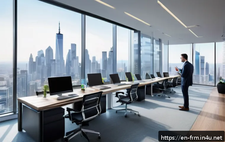 재무위험관리사의 첫 직장 선택 기준 - A modern financial risk management office scene featuring diverse professionals analyzing real-time ...